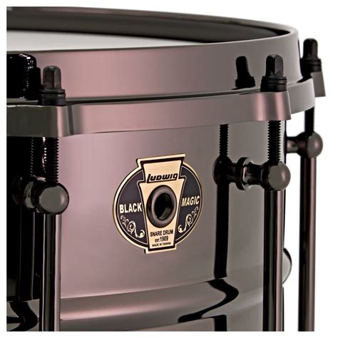 Black ludwig snare drum with magic finish